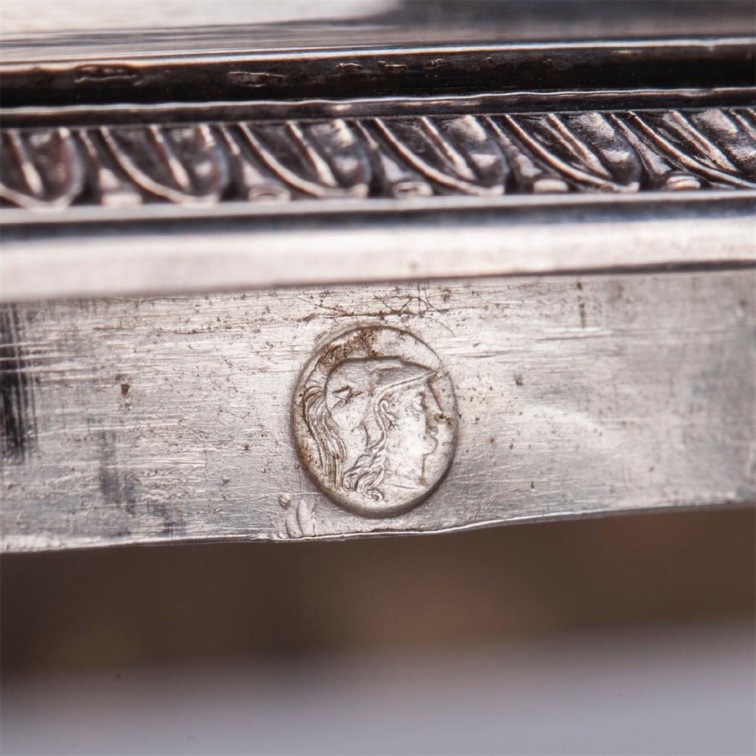 Antique silver coffee pot with wooden handle. Belgium — image 6