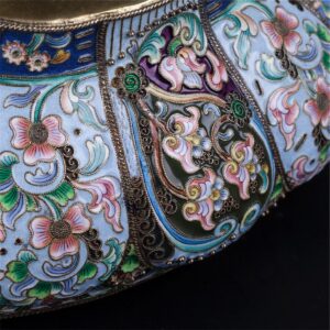 Grand Russian silver-gilt enamel kovsh. 20th Moscow — image 5