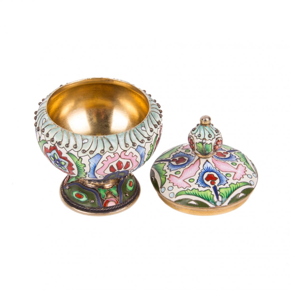 Russian presentation silver-gilt and cloisonne enamel — image 2