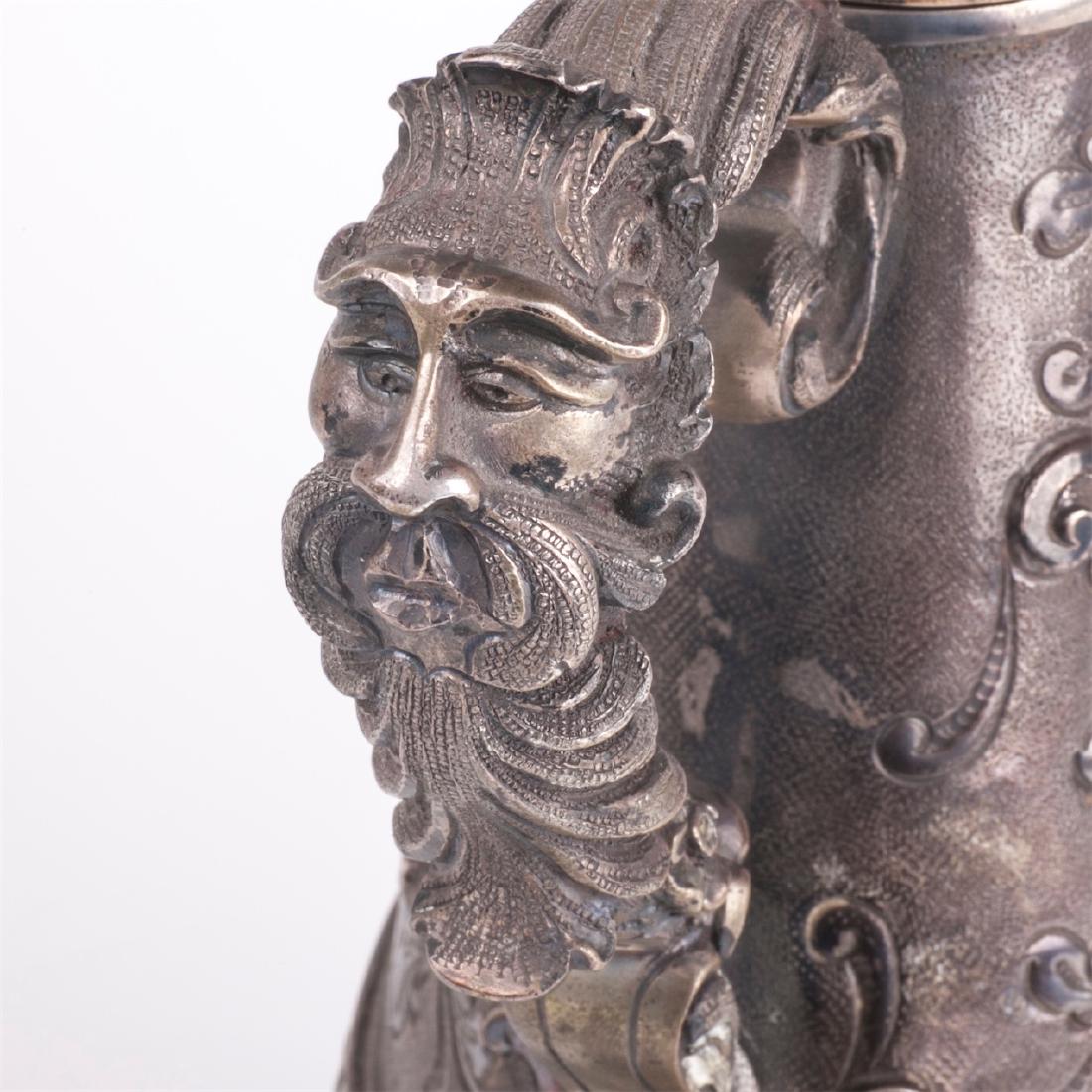 Antique silver water jug on legs — image 4