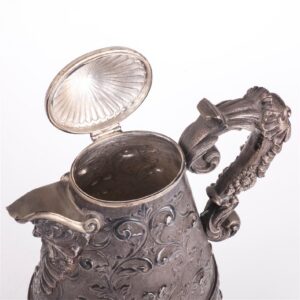 Antique silver water jug on legs — image 6