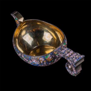 Grand Russian silver-gilt enamel kovsh. I. Khlebnikov — image 4