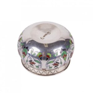 Russian silver-gilt and champleve enamel salt cellar — image 3