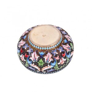 Russian silver-gilt and cloisonne enamel salt cellar — image 3