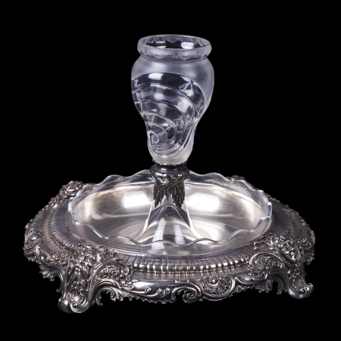 Antique silver plated bronze fruit bowl — image 1