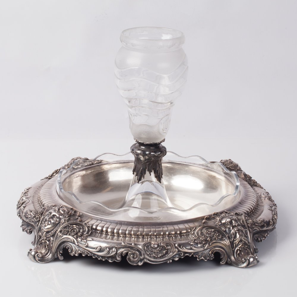 Antique silver plated bronze fruit bowl — image 2