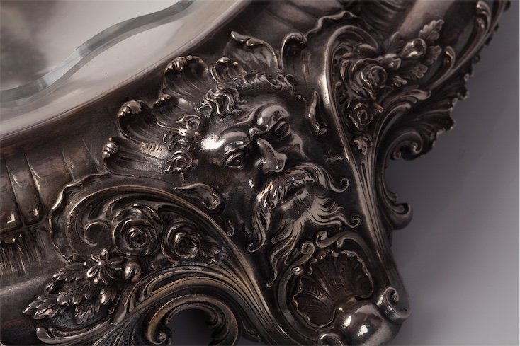 Antique silver plated bronze fruit bowl — image 3