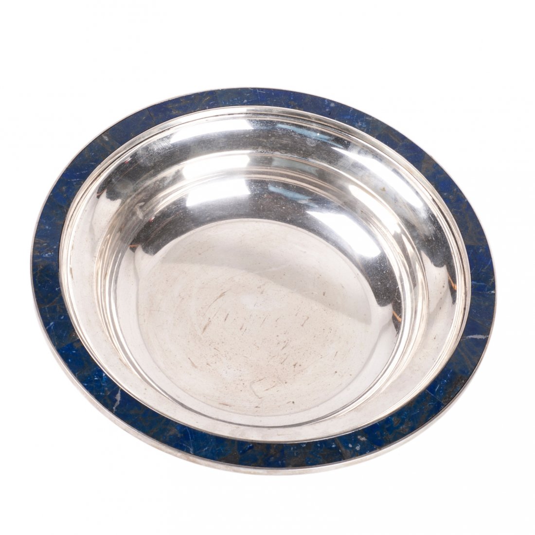 Antique silver tray with lazurite stone encrusted — image 2