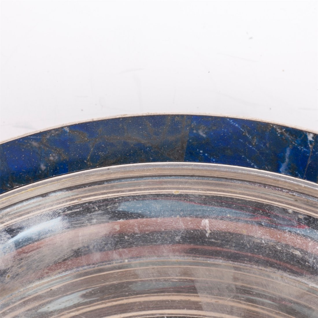 Antique silver tray with lazurite stone encrusted — image 3