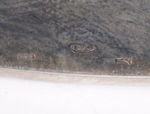 Antique silver tray with lazurite stone encrusted — image 5