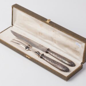 Silver serving set of 2 pieces for meat. — image 1