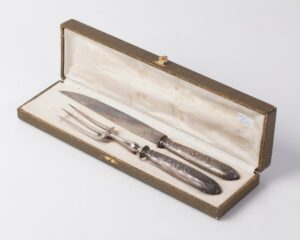Silver serving set of 2 pieces for meat. — image 2