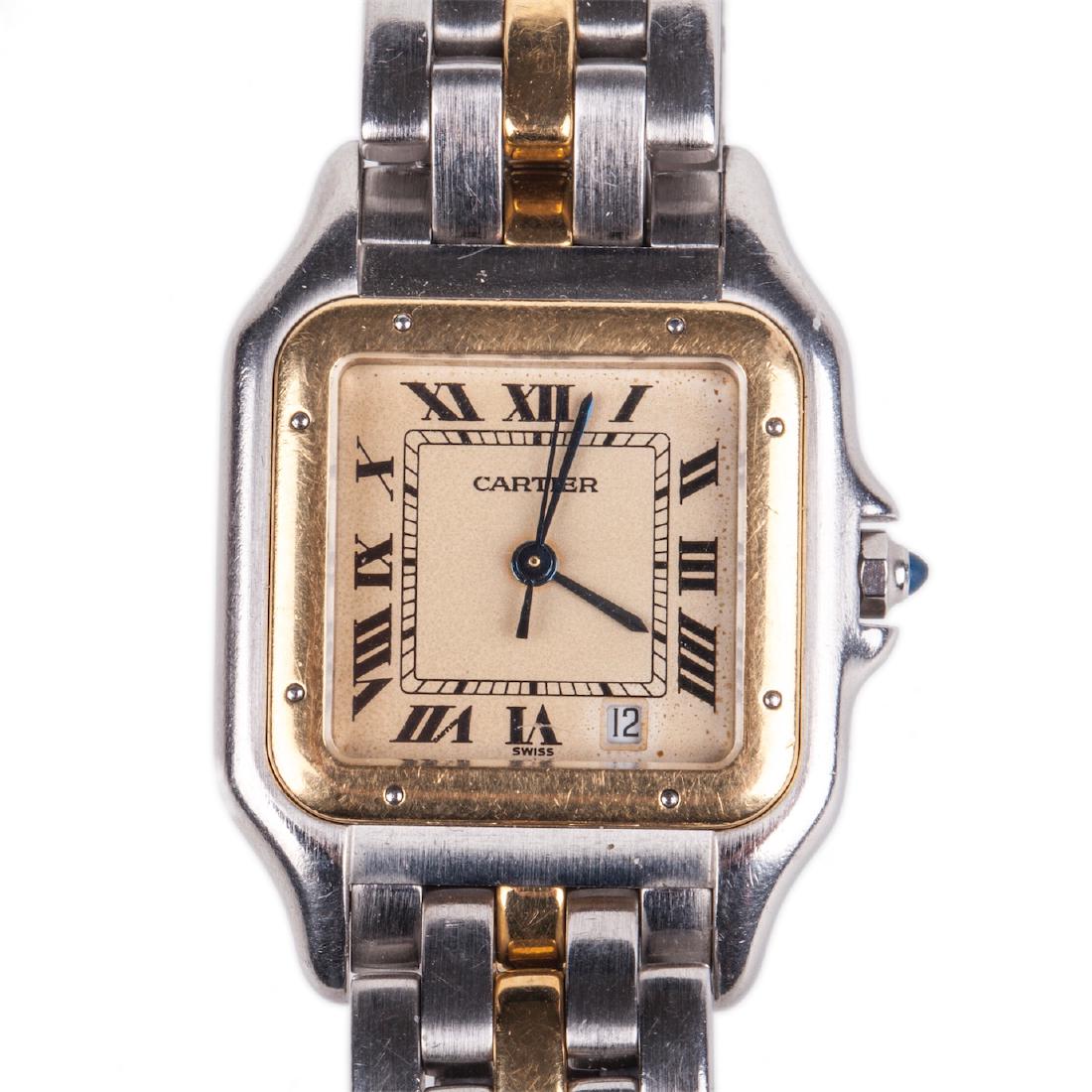 Cartier "Panthere" quartz men's wrist watch with — image 1