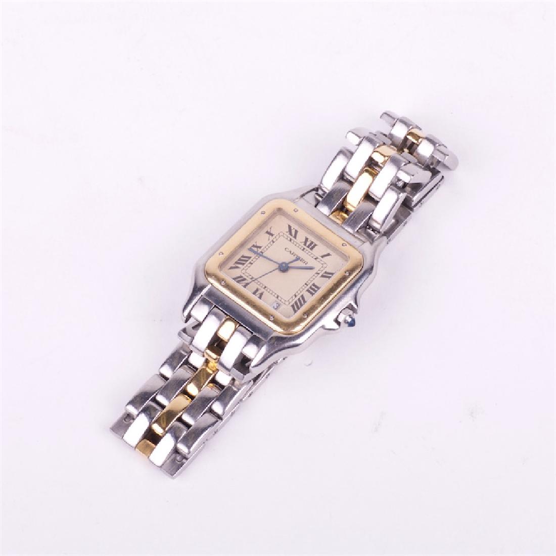 Cartier "Panthere" quartz men's wrist watch with — image 2