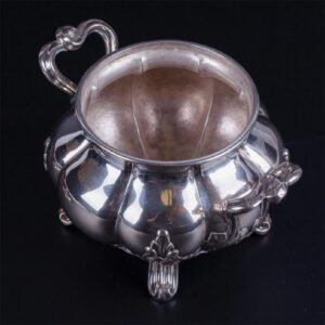 Elegant French silver sugar bowl. Marked Alphonse — image 3