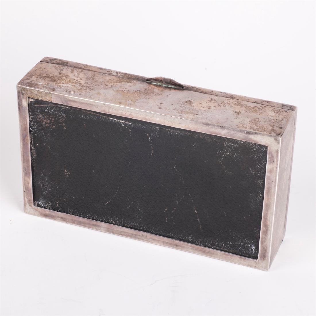 Antique silver cigar box with wooden inserts — image 3