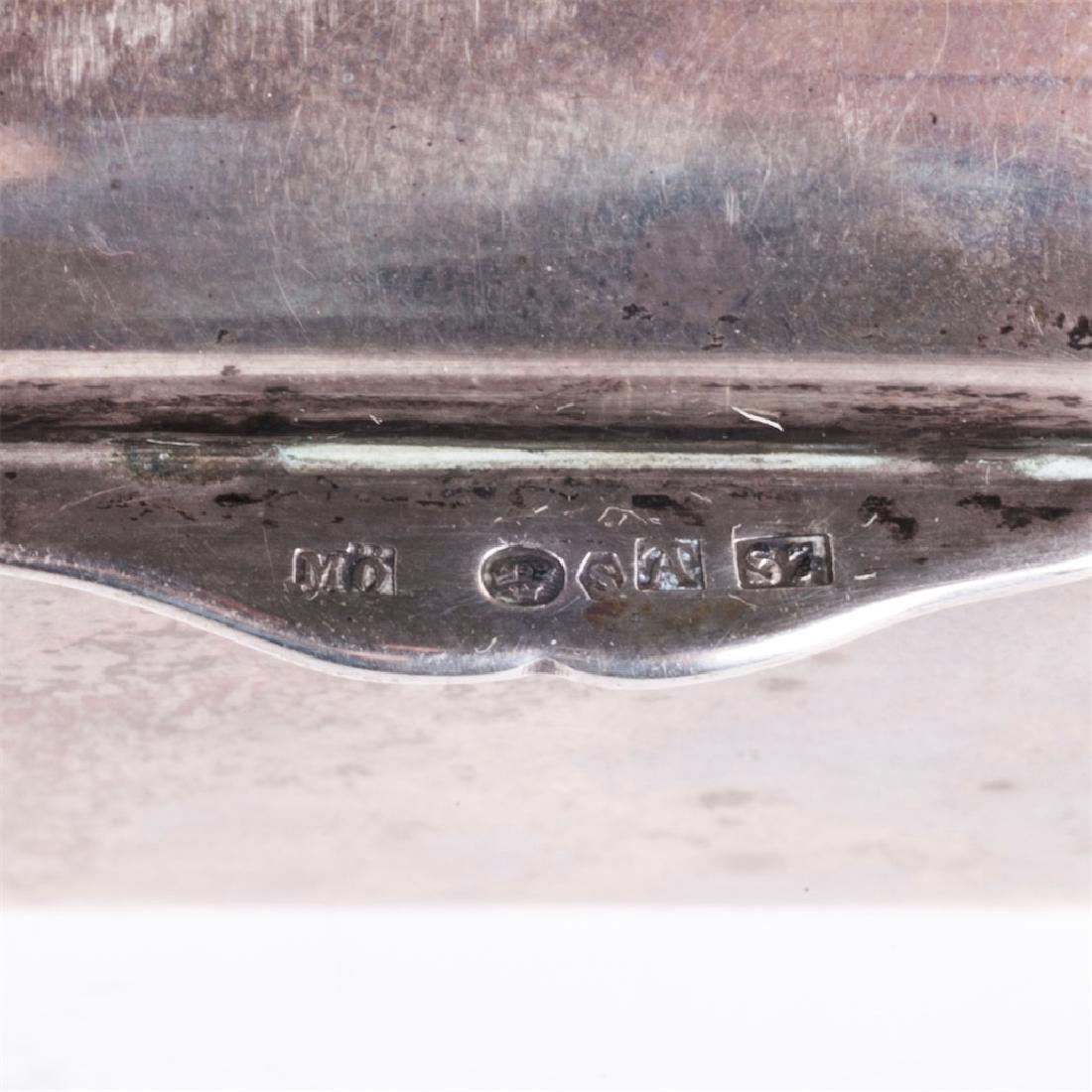 Antique silver cigar box with wooden inserts — image 4