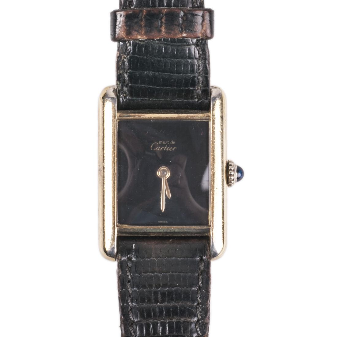 Gilded womens mechanical wrist watch “Must De Cartier” — image 1