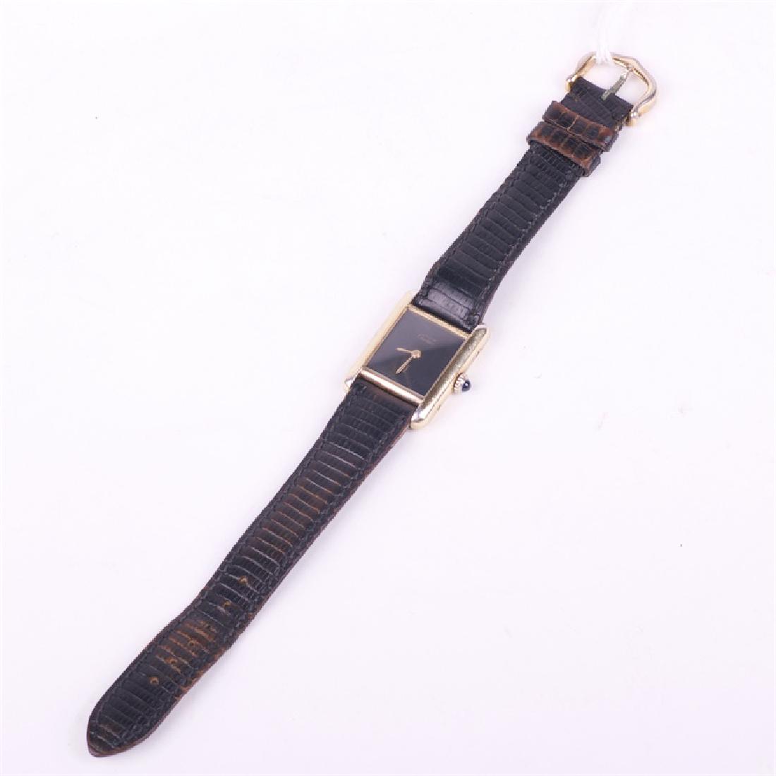 Gilded womens mechanical wrist watch “Must De Cartier” — image 2
