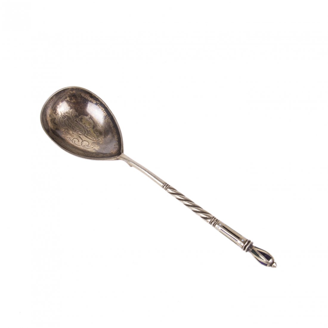 Russian silver-gilt spoon with picturesque enamel — image 5