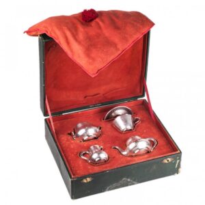 Antique French "Odiot" silver set of 5 pieces in a box — image 1