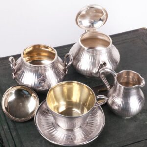 Antique French "Odiot" silver set of 5 pieces in a box — image 2