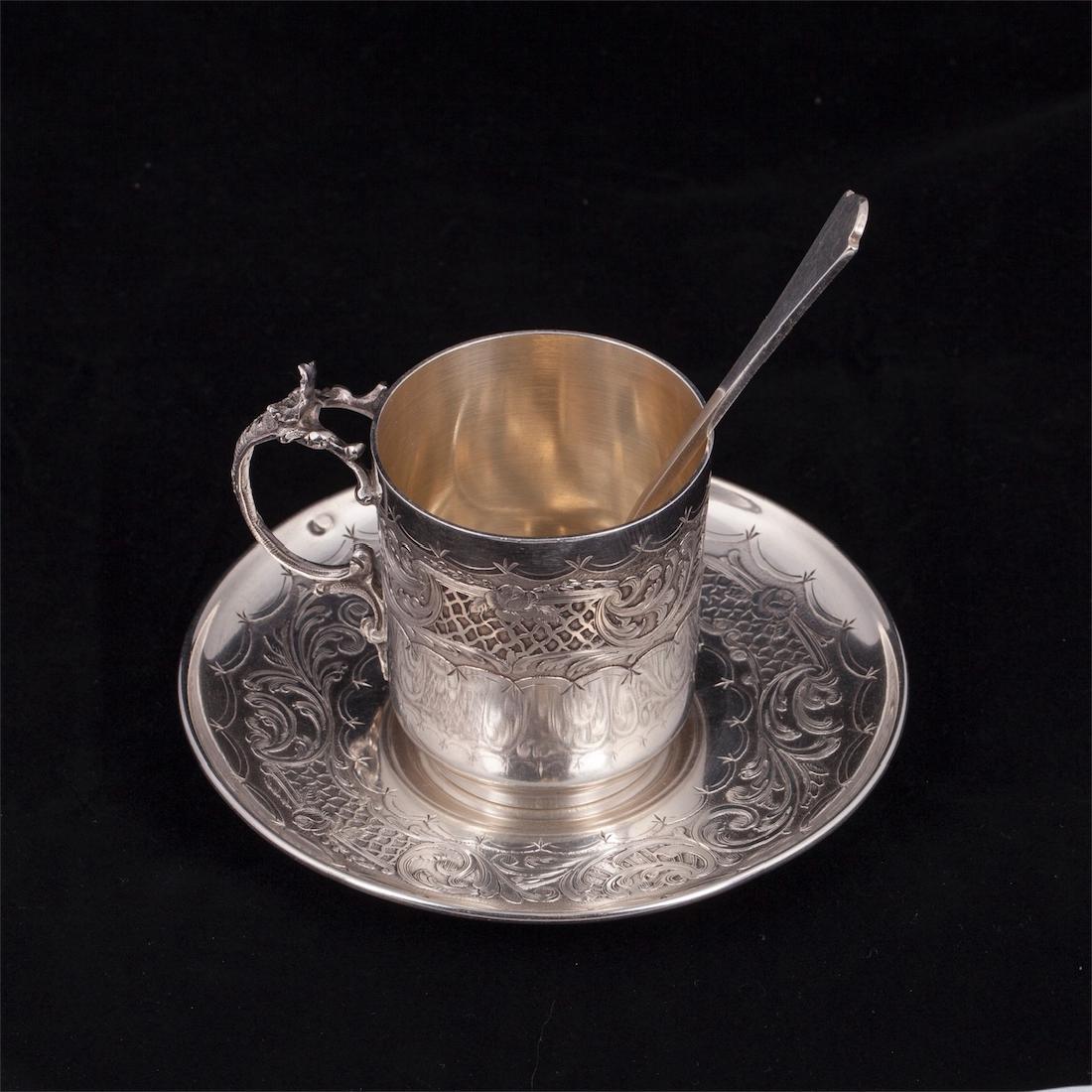 Boucheron silver coffee set for one person in original — image 3
