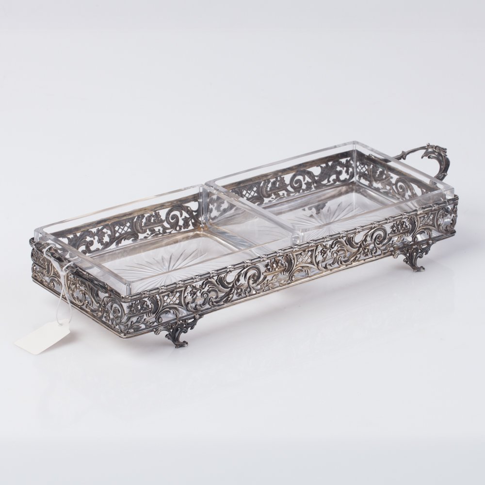 Silver cold snack tray. — image 1