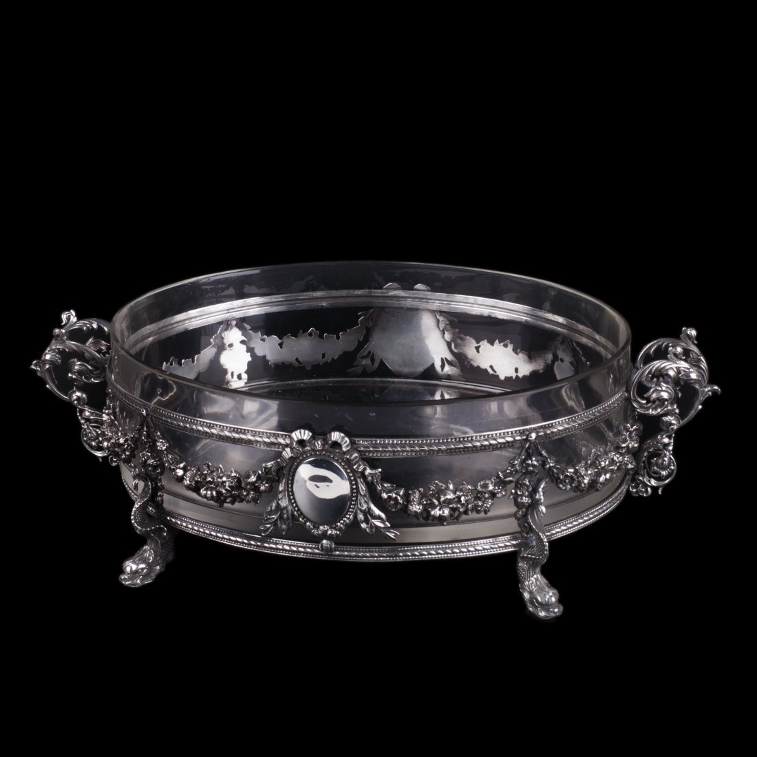 Antique French silver bowl for fruits/jardinier — image 1