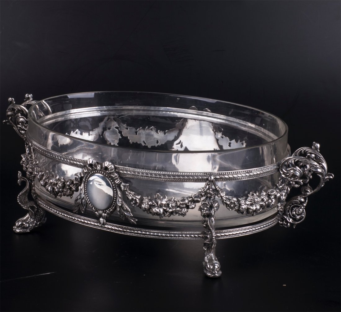 Antique French silver bowl for fruits/jardinier — image 4