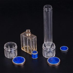 Antique perfume set of 4 glass pieces. France — image 3