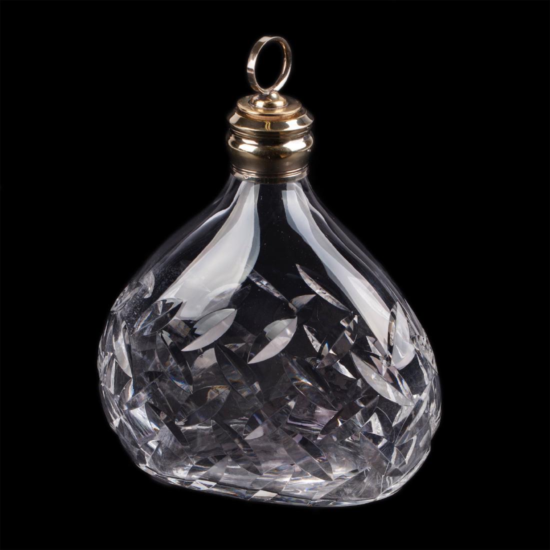 Antique carafe for cognac. Glass, silver, 950 — image 1