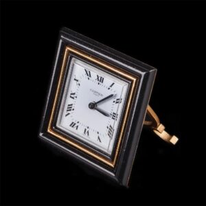 Cartier mechanical desk clock the square enameled dial — image 1
