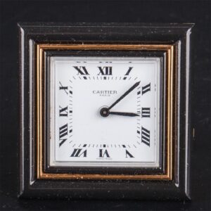 Cartier mechanical desk clock the square enameled dial — image 2
