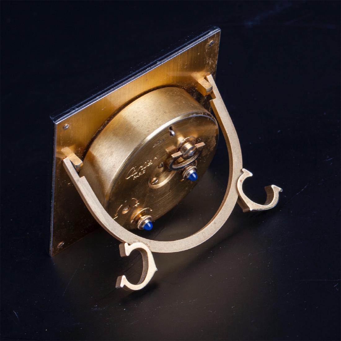 Cartier mechanical desk clock the square enameled dial — image 3