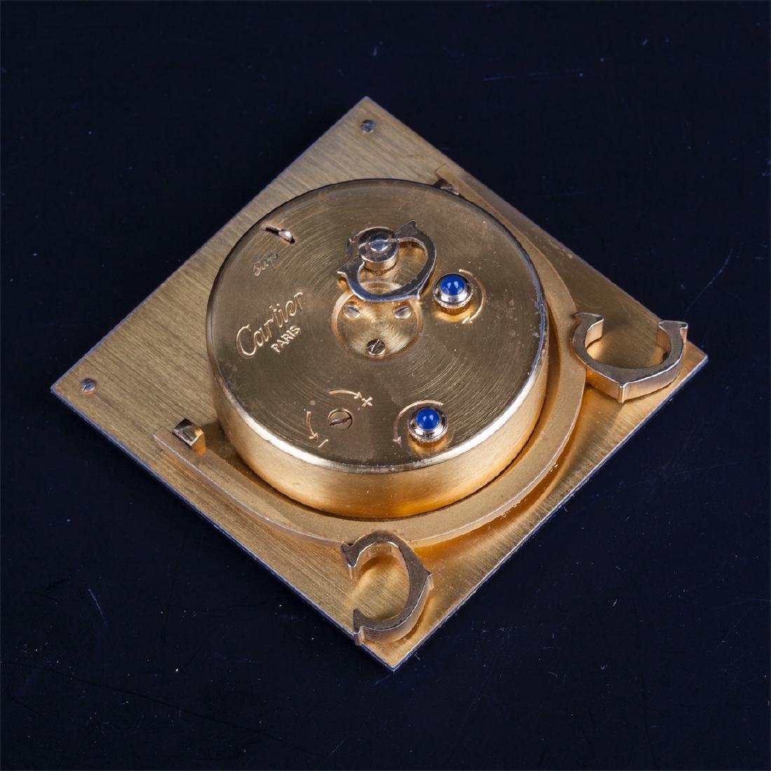 Cartier mechanical desk clock the square enameled dial — image 4