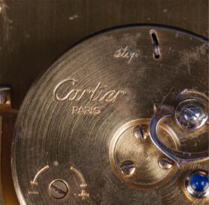 Cartier mechanical desk clock the square enameled dial — image 5