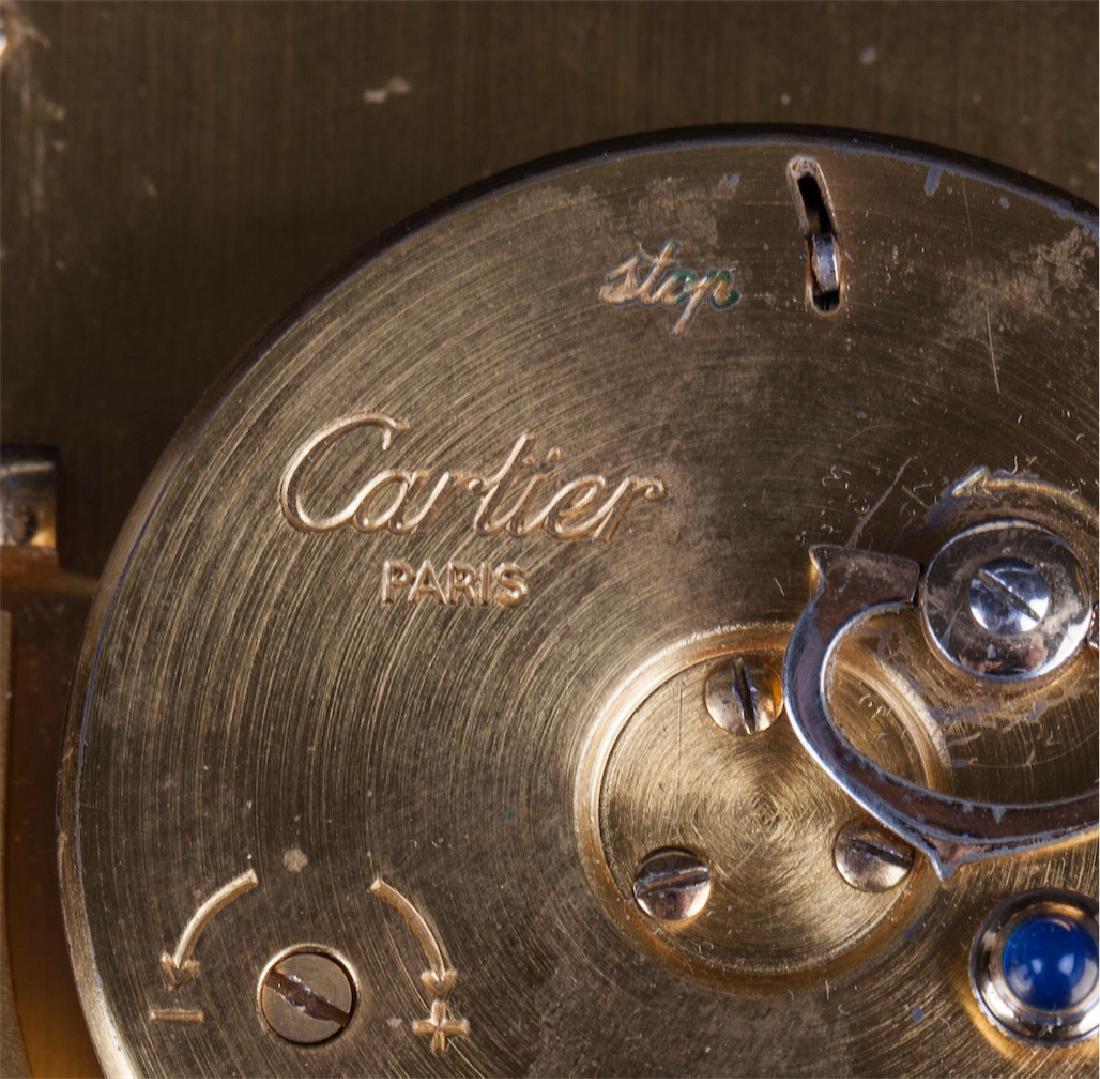 Cartier mechanical desk clock the square enameled dial — image 5