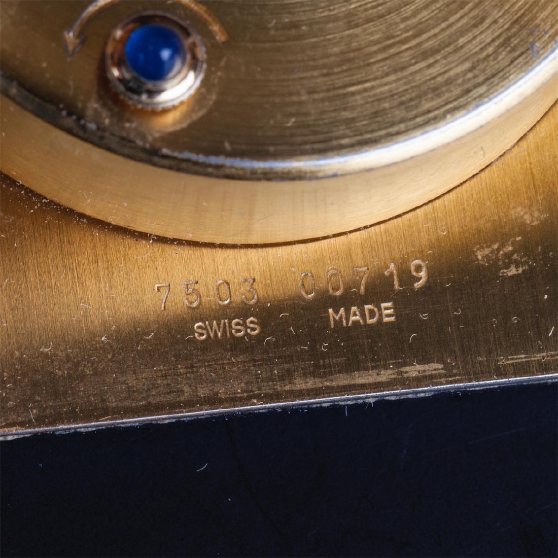 Cartier mechanical desk clock the square enameled dial — image 6