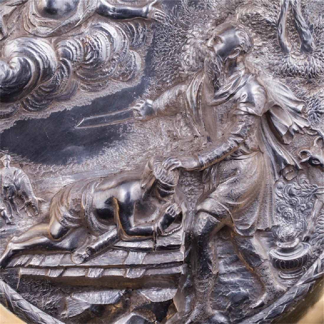 Grand judaica parcel-gilt cast silver plate — image 2