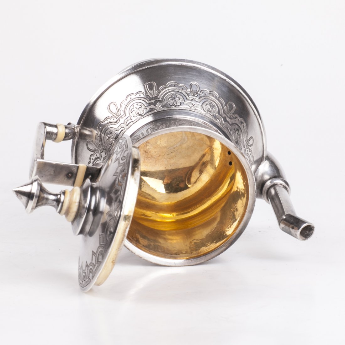 Russian silver teapot. Grachev — image 3