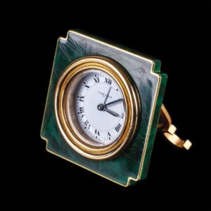Authentic Cartier malachite desk clock with alarm — image 1