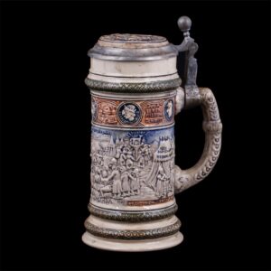 Faience beer jar with "anti-semitic scenes" — image 1