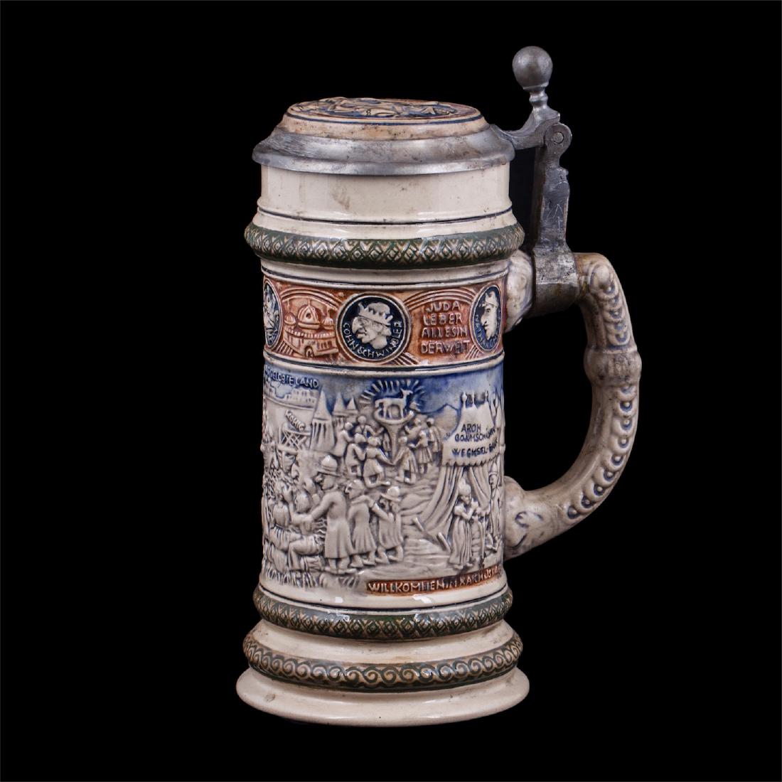 Faience beer jar with "anti-semitic scenes" — image 1