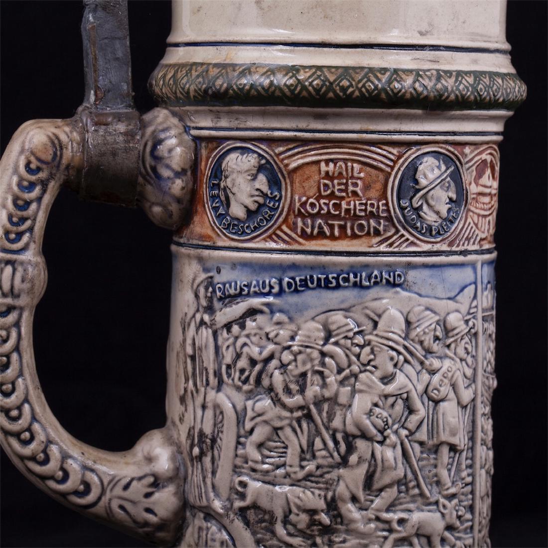 Faience beer jar with "anti-semitic scenes" — image 2