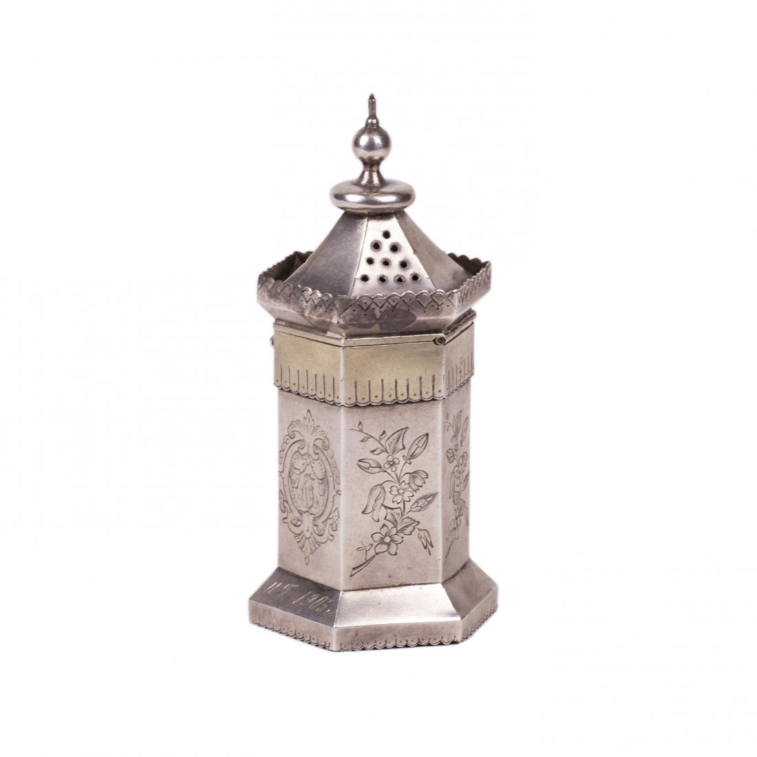 Russian silver and engraving sugar powder dispenser — image 3