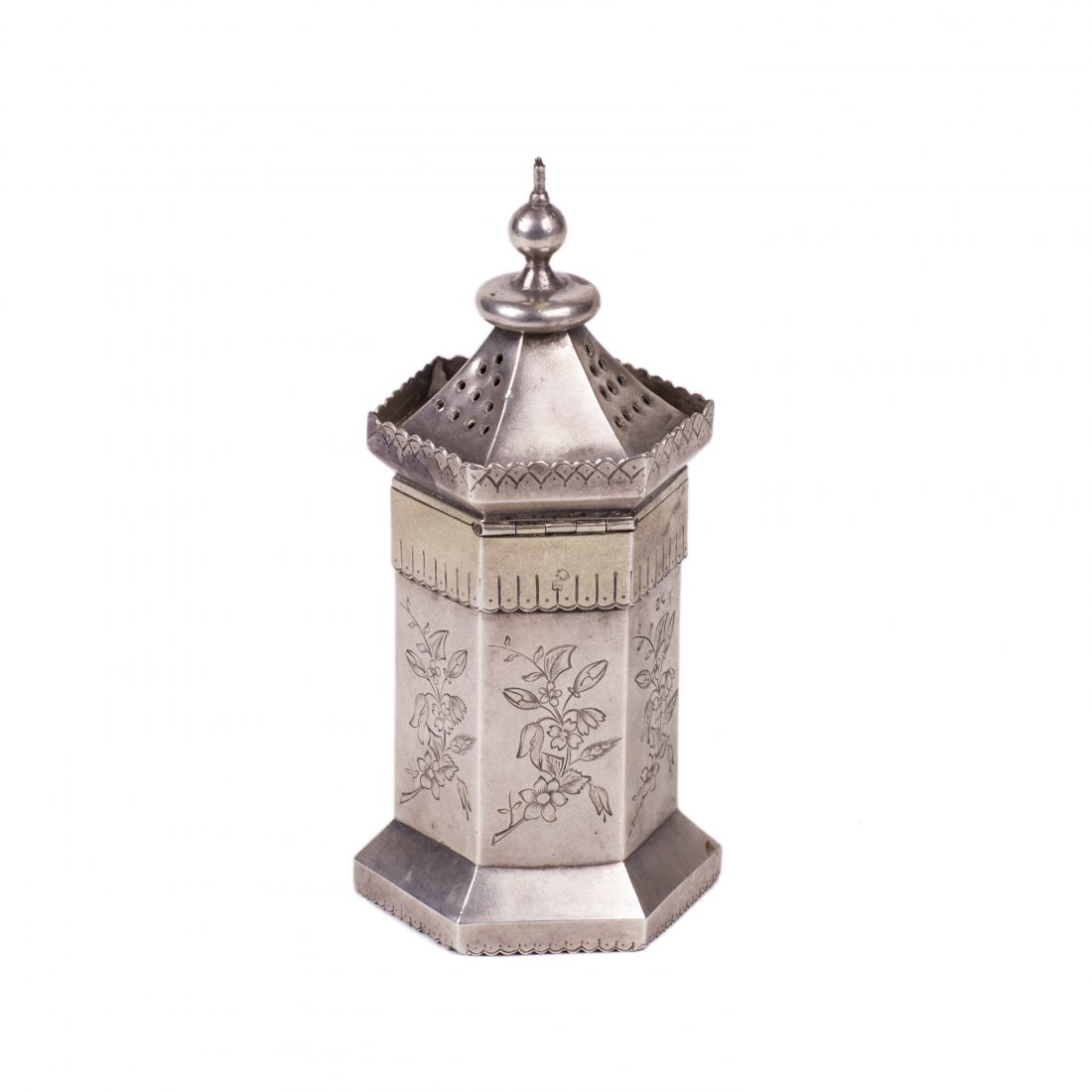 Russian silver and engraving sugar powder dispenser — image 4