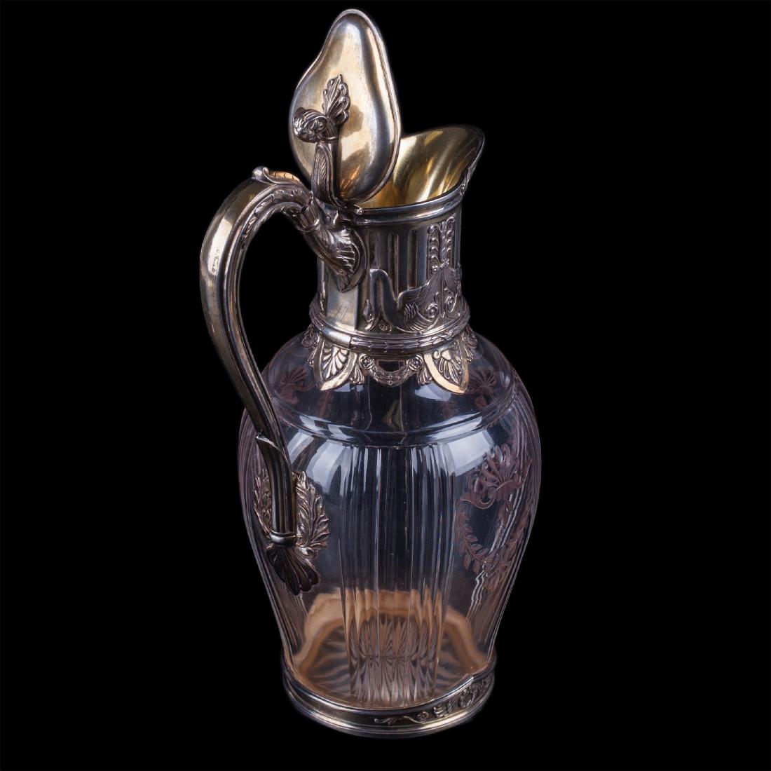 Silver mounted glass carafe. Risler & Carre — image 2