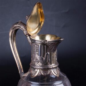 Silver mounted glass carafe. Risler & Carre — image 3
