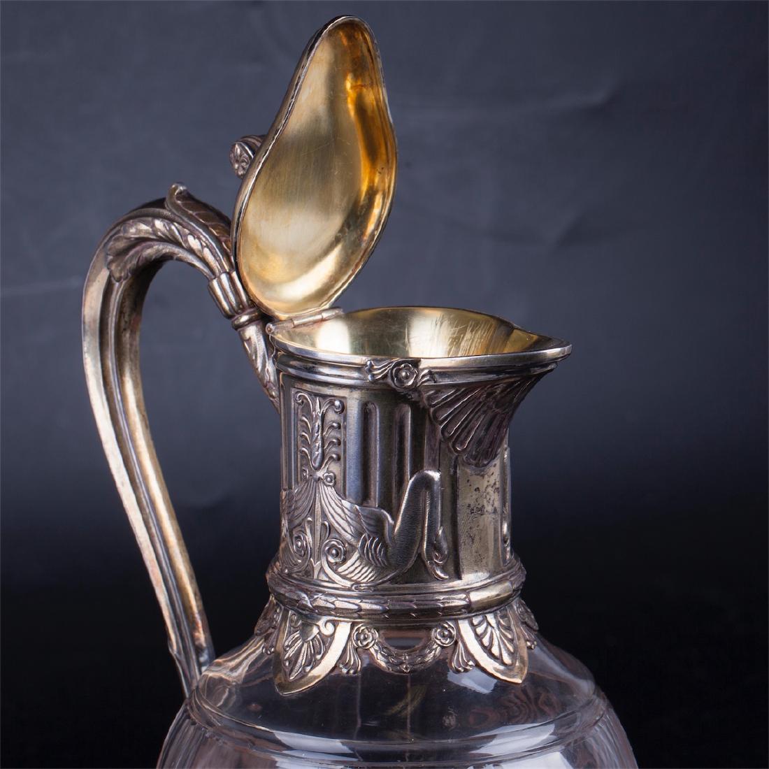 Silver mounted glass carafe. Risler & Carre — image 3